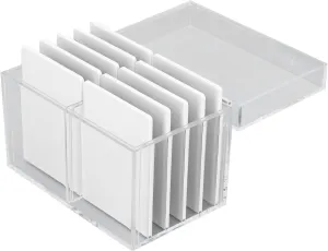 10 Layers Acrylic Eyelash Storage Box, Magnetic Bottom Extension Grafting Tool with False Eyelashes Pallet Holder, Water (Transparent)