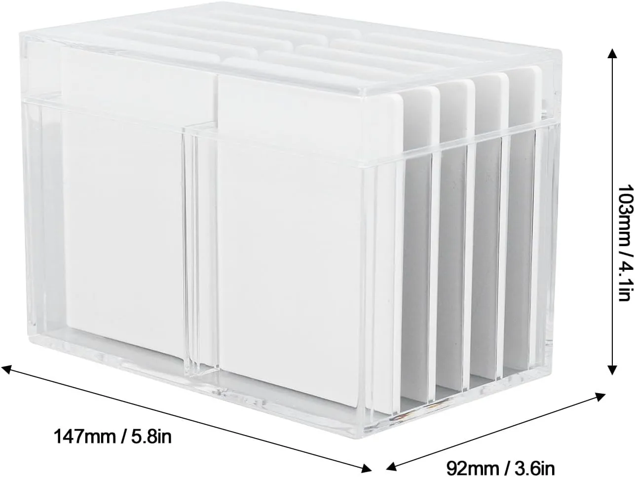 10 Layers Acrylic Eyelash Storage Box, Magnetic Bottom Extension Grafting Tool with False Eyelashes Pallet Holder, Water (Transparent)