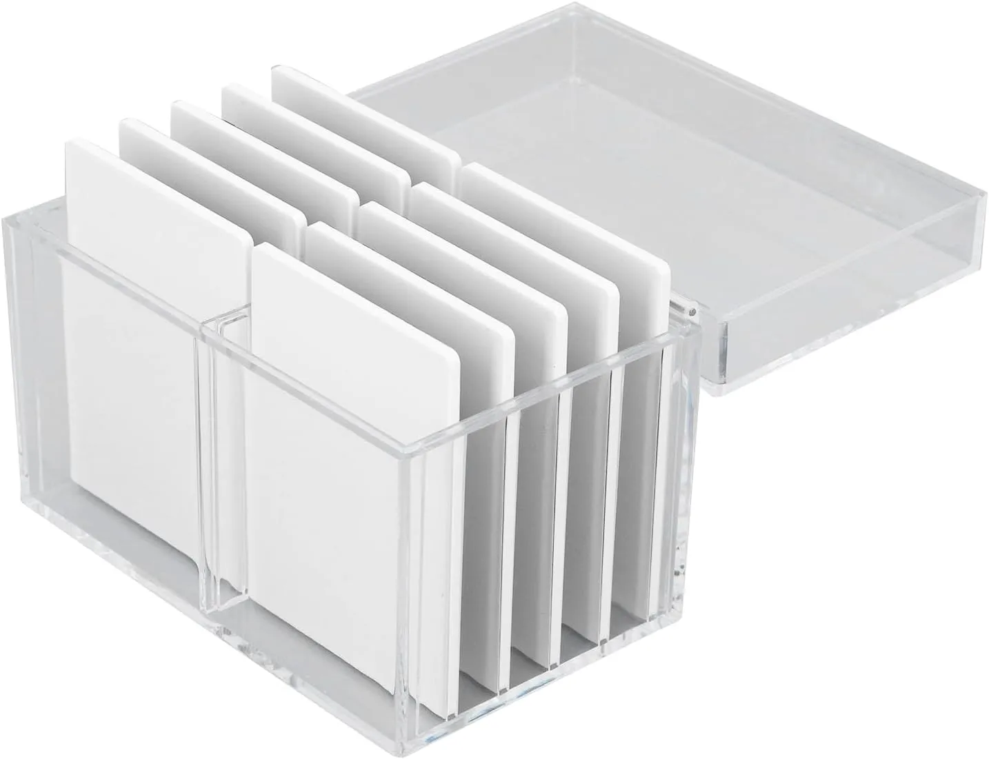 10 Layers Acrylic Eyelash Storage Box, Magnetic Bottom Extension Grafting Tool with False Eyelashes Pallet Holder, Water (Transparent)
