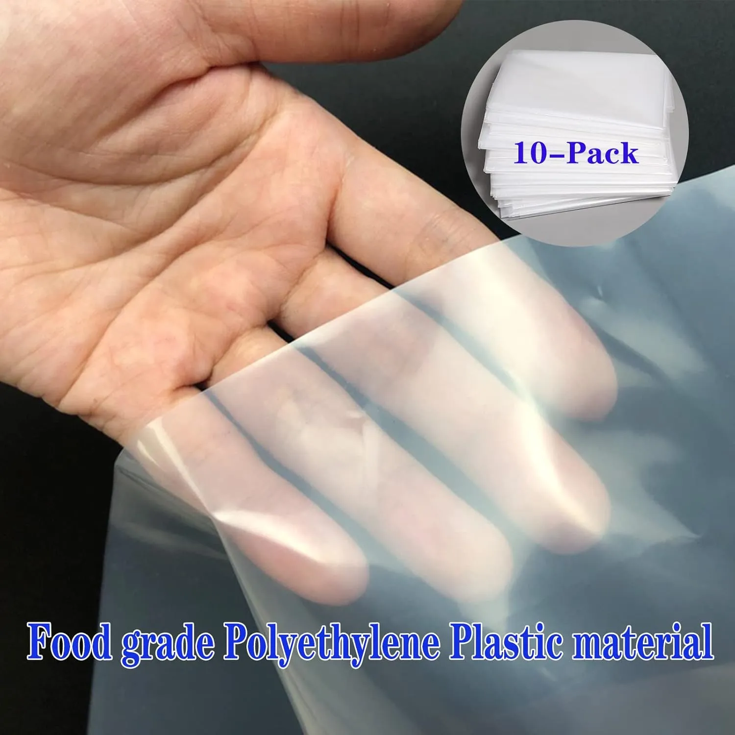 10 Pack 40 * 60 inches Clear Plastic Storage Bags Dustproof Moistureproof Jumbo Moving bag for Blanket Clothes and Big Plush Toys Luggage, Suitcase, Comforter, Chair, Kids Bike,Reusable(2Mil,Flat)
