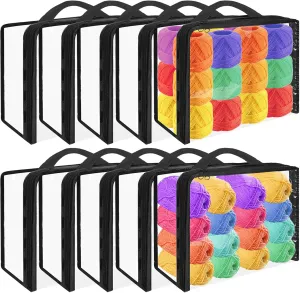 10 Pack Clear Yarn Storage Bags, Clear Yarn Storage Organizer Clear Knitting Organizer Storage with Zippers for Crochet Lovers, Yarn Holder for Knitting Needles Crochet Hooks