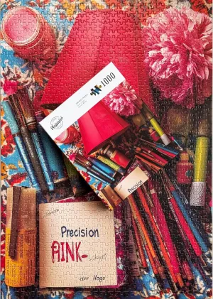 1000-Piece Adult Puzzle - Colorful Still Life Photography Style with Paintbrushes, Red Lamp & Pink Peony - Artistic & Challenging Modern-Style Jigsaw Puzzle for Adults, 19.25 x 26.65 in