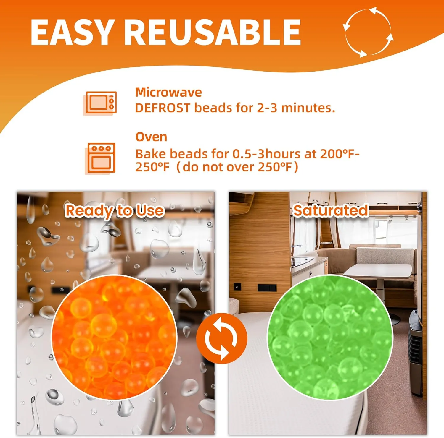 1000g Reachargeable Silica Gel Beads with 1 Cloth Bag, Indicating Moisture Absorber Desiccant Packs for Storage