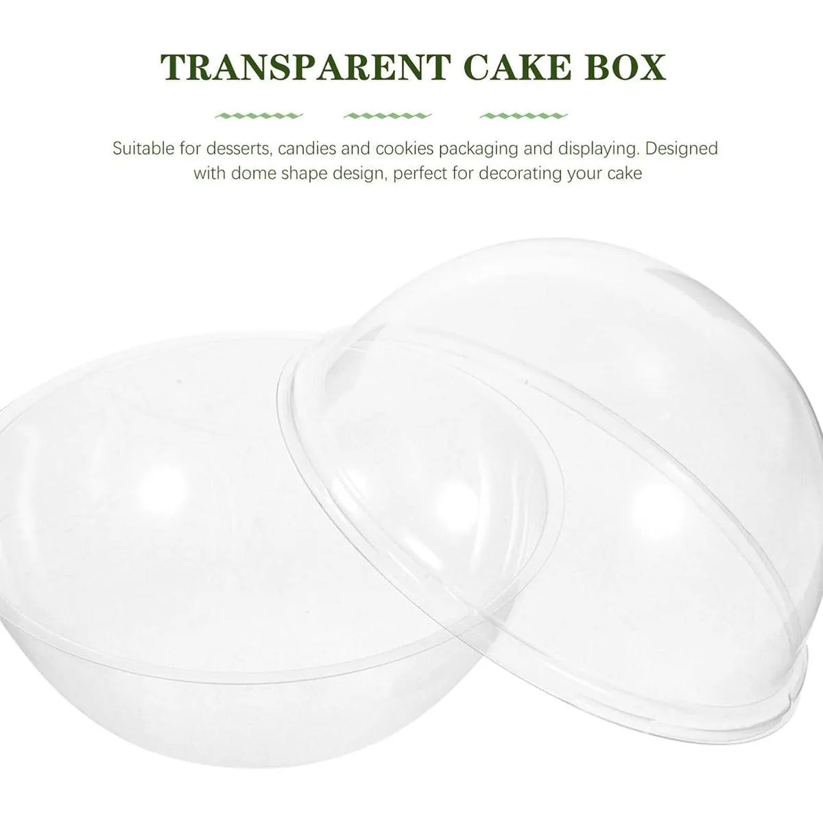 100pcs Transparent Round Ball Packing Box Cake Candy Baking Storage Container