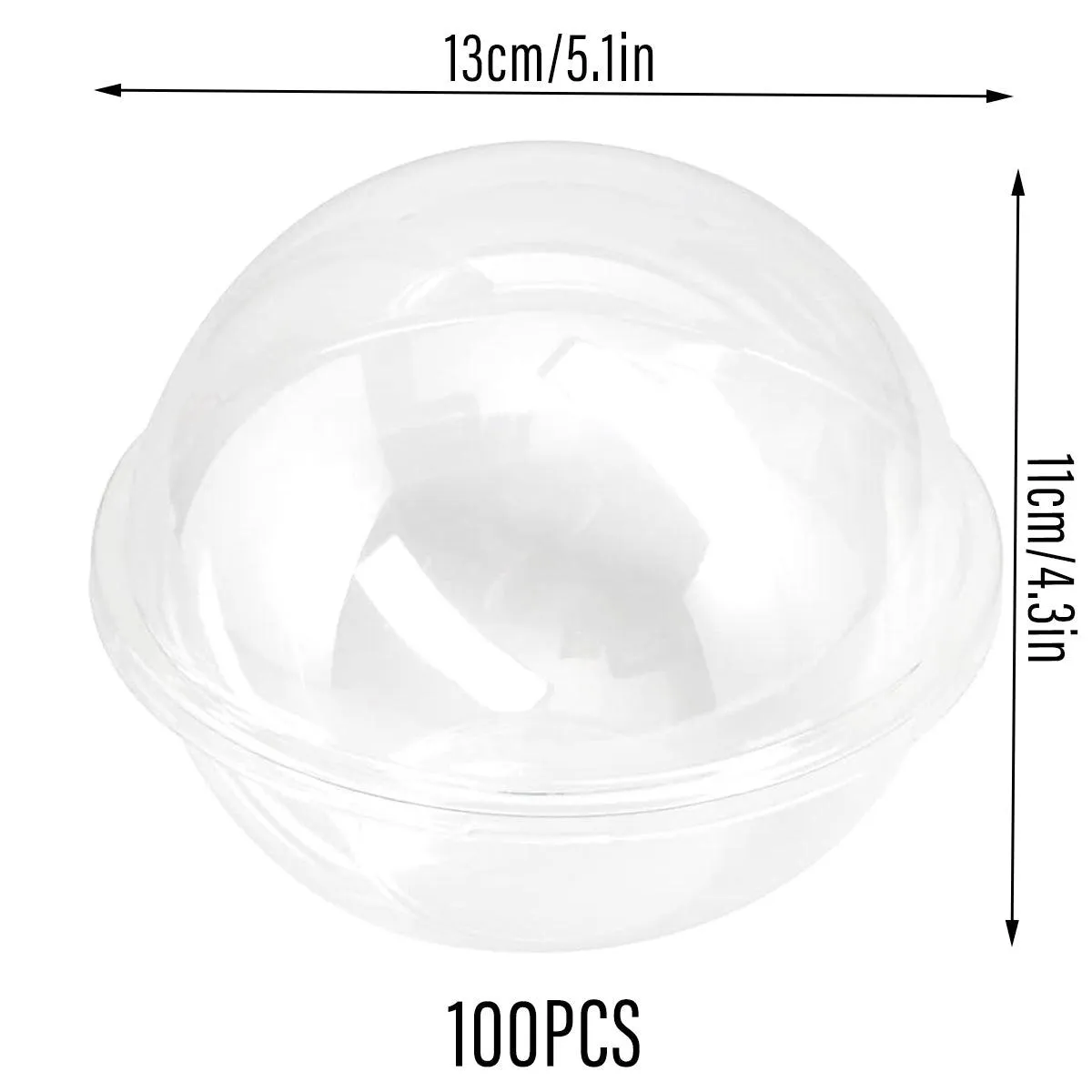 100pcs Transparent Round Ball Packing Box Cake Candy Baking Storage Container