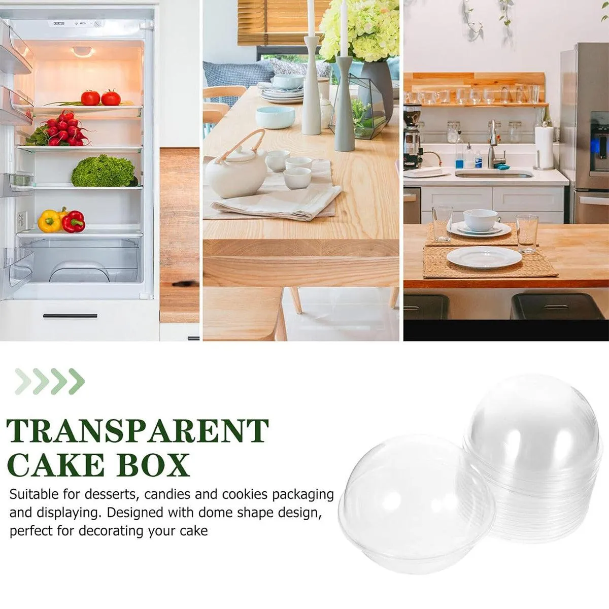 100pcs Transparent Round Ball Packing Box Cake Candy Baking Storage Container