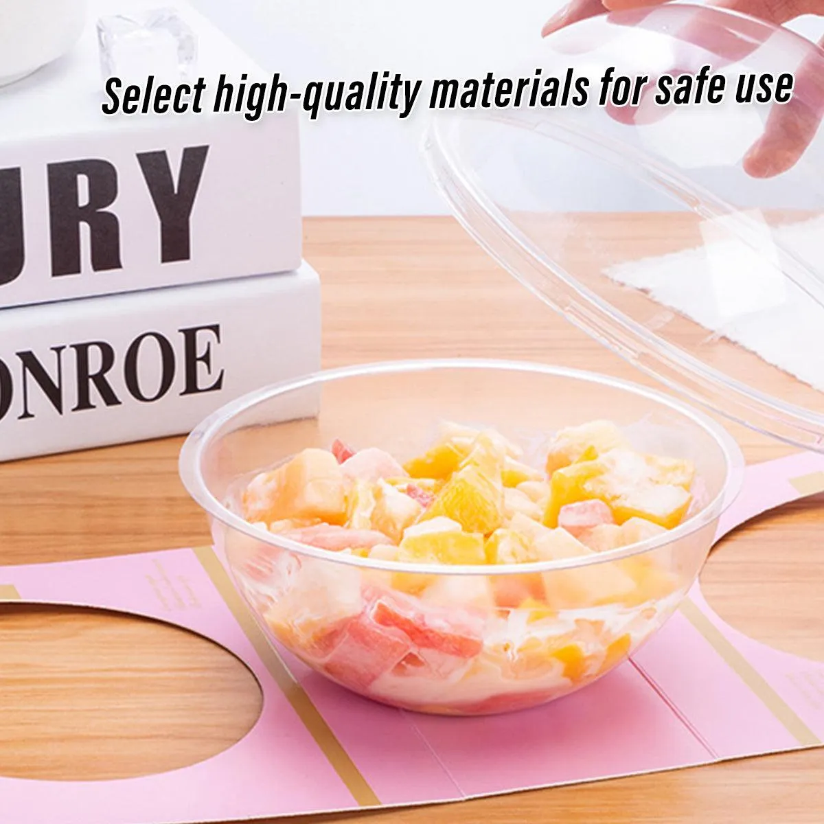 100pcs Transparent Round Ball Packing Box Cake Candy Baking Storage Container