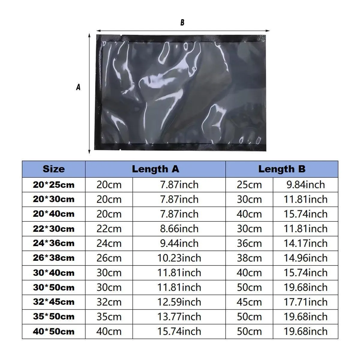 100pcs Transparent Vacuum Bags Air Compression Sealed Food Packaging