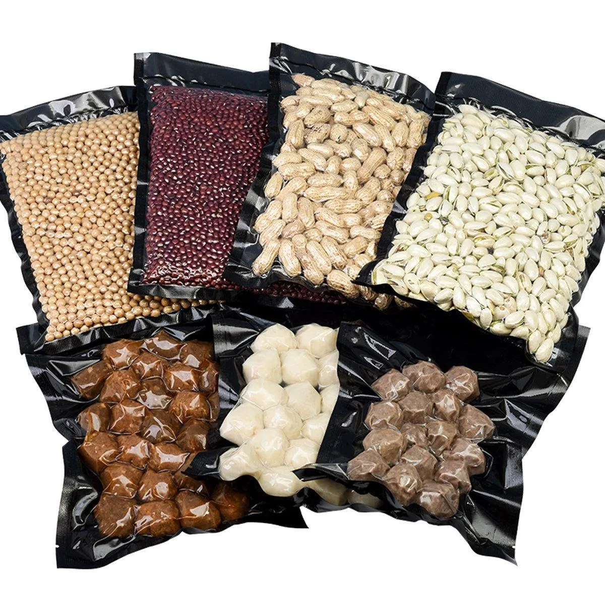 100pcs Transparent Vacuum Bags Air Compression Sealed Food Packaging