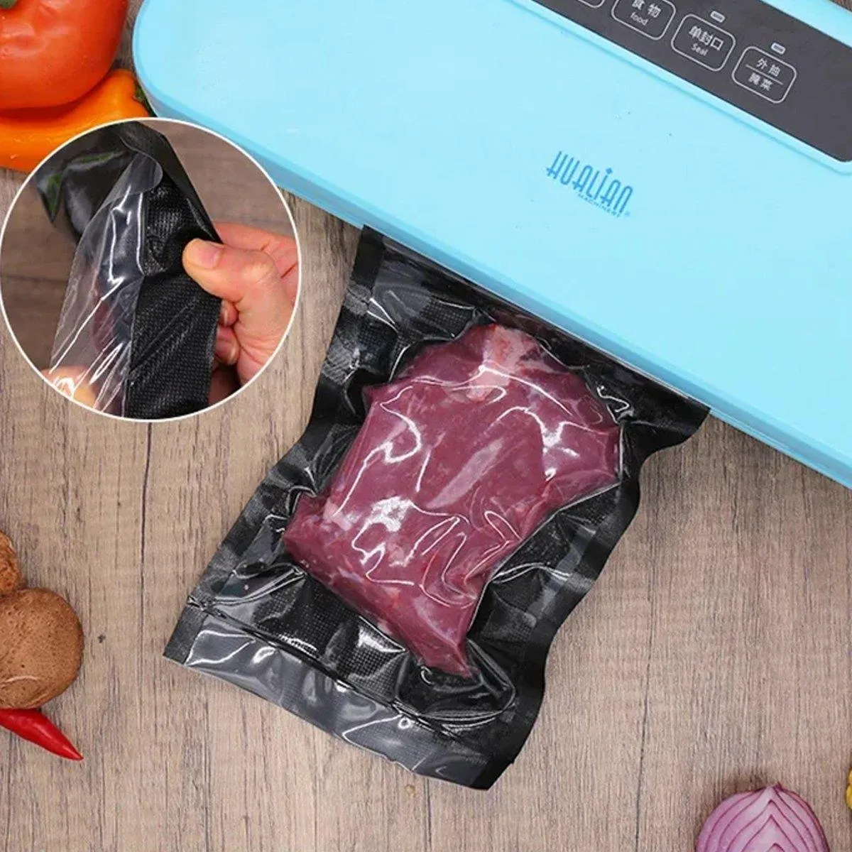 100pcs Transparent Vacuum Bags Air Compression Sealed Food Packaging