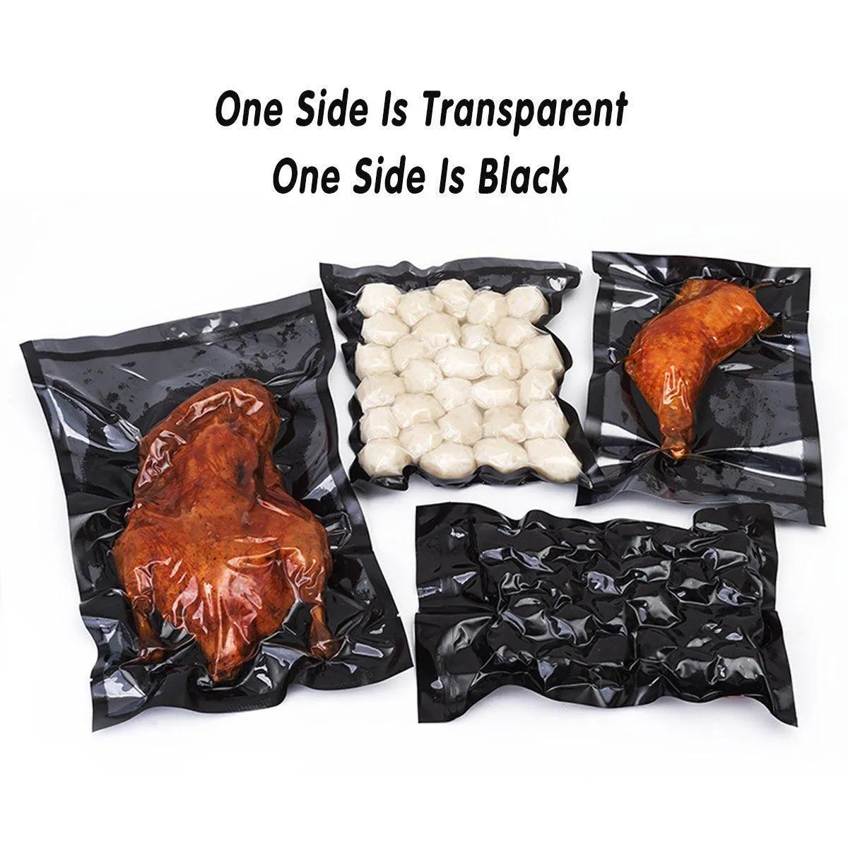 100pcs Transparent Vacuum Bags Air Compression Sealed Food Packaging