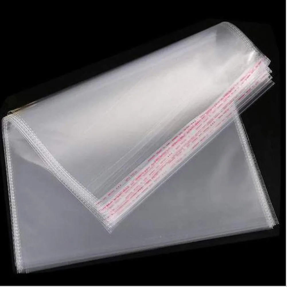 10X16 Inches: Transparent Plastic Packing Bags Adhesive Plastic Poly Bag