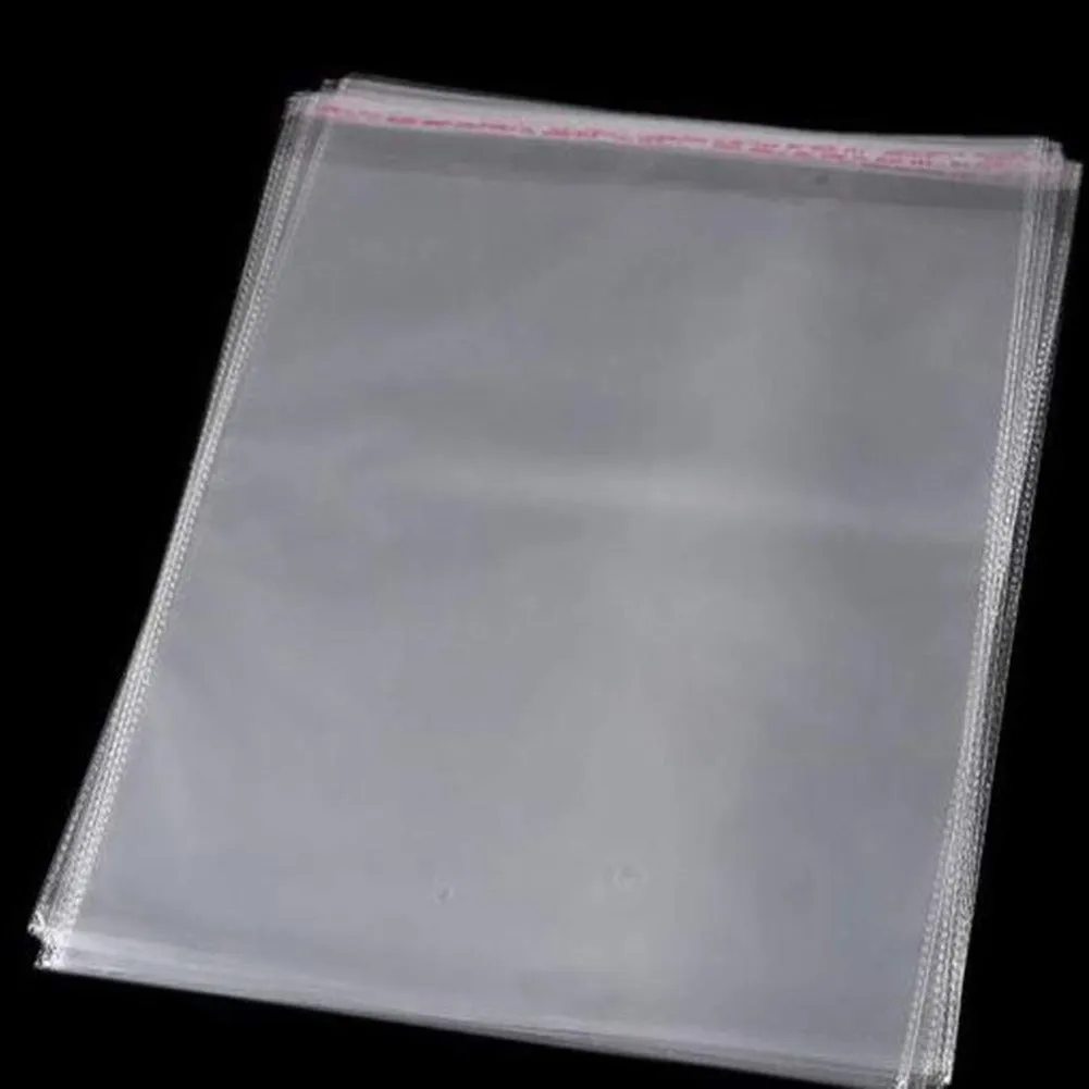 10X16 Inches: Transparent Plastic Packing Bags Adhesive Plastic Poly Bag