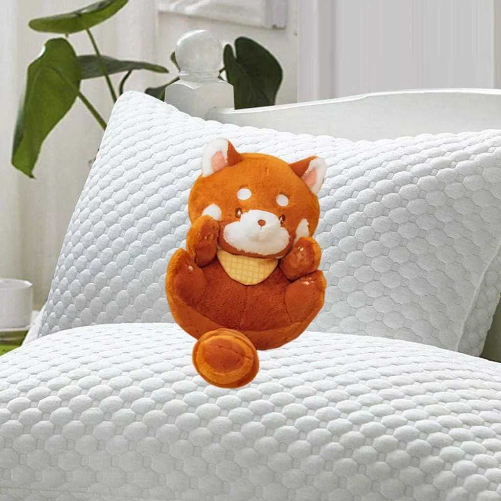11.8'' Kawaii Red Panda Stuffed Animal Plush Pillow Toy with Detachable Scarf Ailurus Fulgens Plushie Doll Toys Home Decor