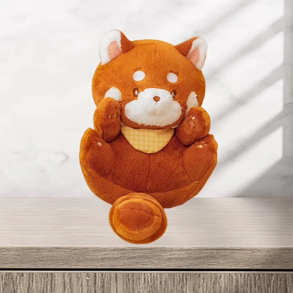 11.8'' Kawaii Red Panda Stuffed Animal Plush Pillow Toy with Detachable Scarf Ailurus Fulgens Plushie Doll Toys Home Decor