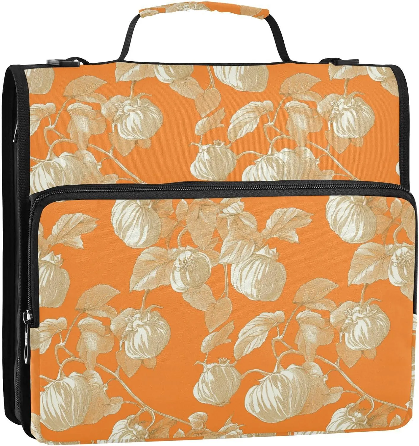 1.5-Inch 3-Rings Organizer Binder with Shoulder Strap Includes Zip Pocket Portable Home Travel Safe Storage Bag Suitable for Middle School Beauty Cape Gooseberry Fruit