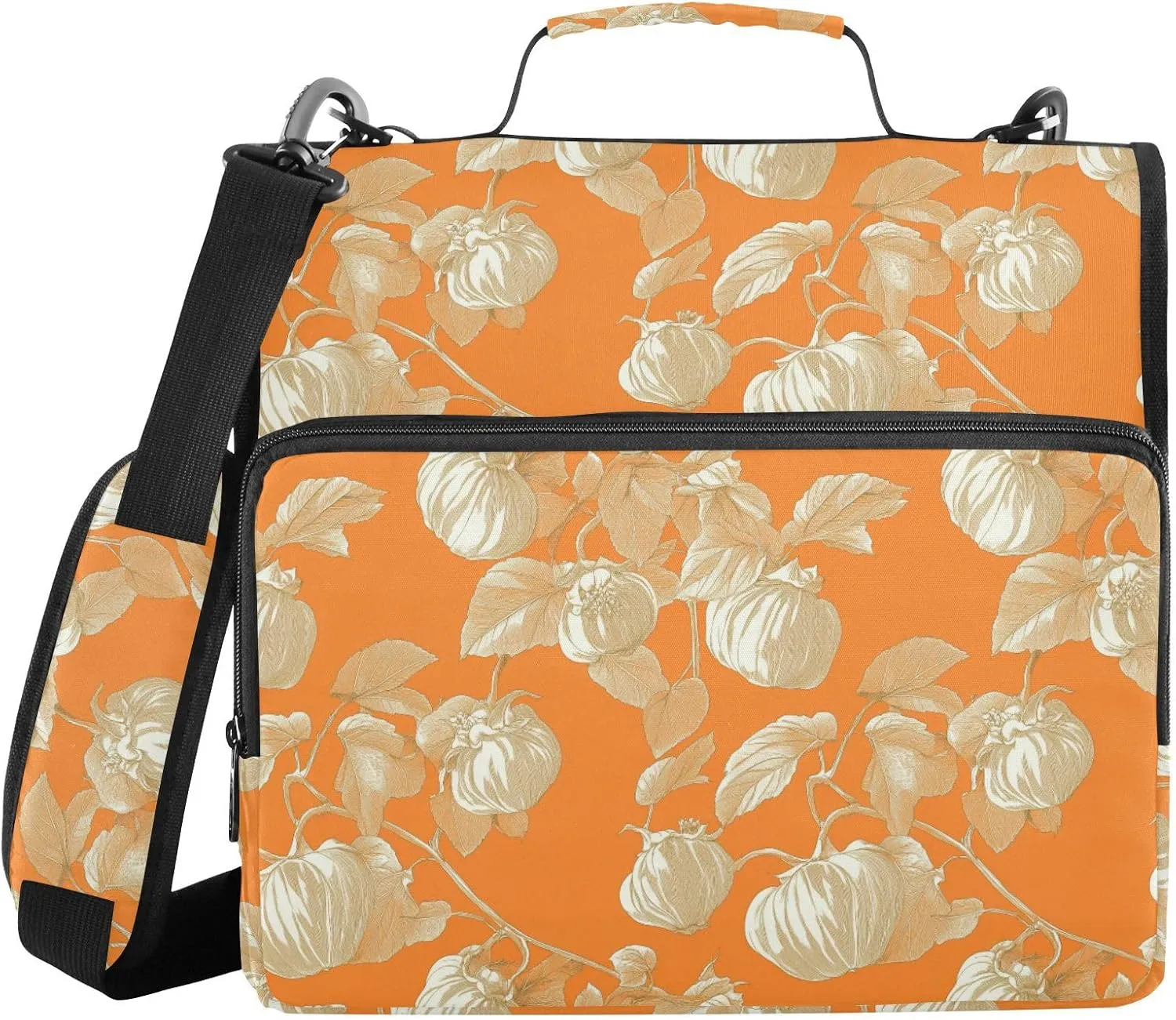 1.5-Inch 3-Rings Organizer Binder with Shoulder Strap Includes Zip Pocket Portable Home Travel Safe Storage Bag Suitable for Middle School Beauty Cape Gooseberry Fruit