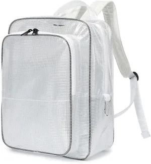 15.7”Anti-Static Clear PVC Tool Backpack，Cleanroom Accessories Professional Heavy Duty Storage Organizer Mesh Transparent Bag for Industrial Electrician Engineer, 30cmx20cmx40cm