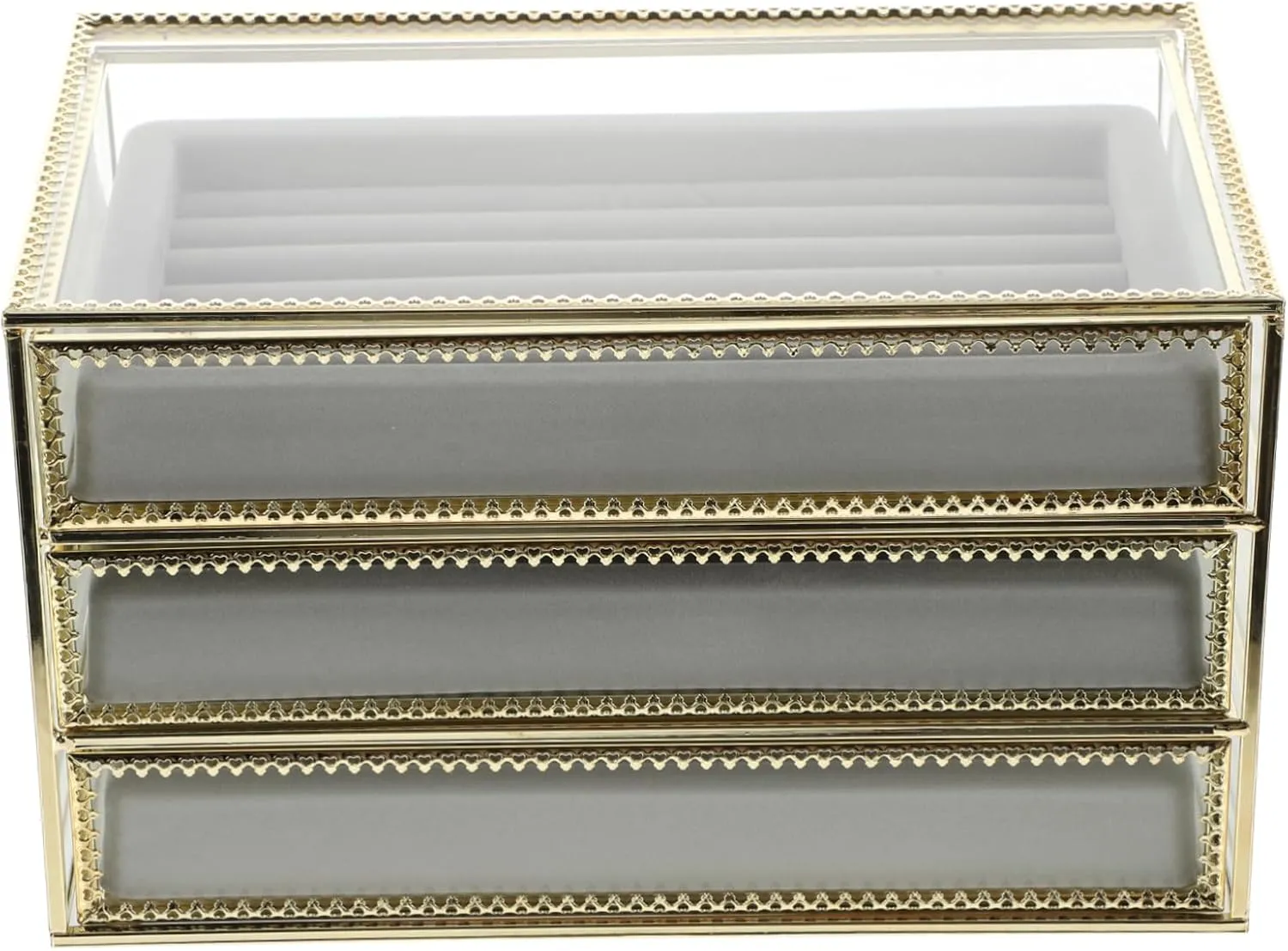 1pc Jewelry Storage Box Elegant Transparent Watch Holder Compartments for Necklaces Bracelets Earrings and Brooches and Design