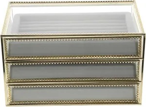 1pc Jewelry Storage Box Elegant Transparent Watch Holder Compartments for Necklaces Bracelets Earrings and Brooches and Design