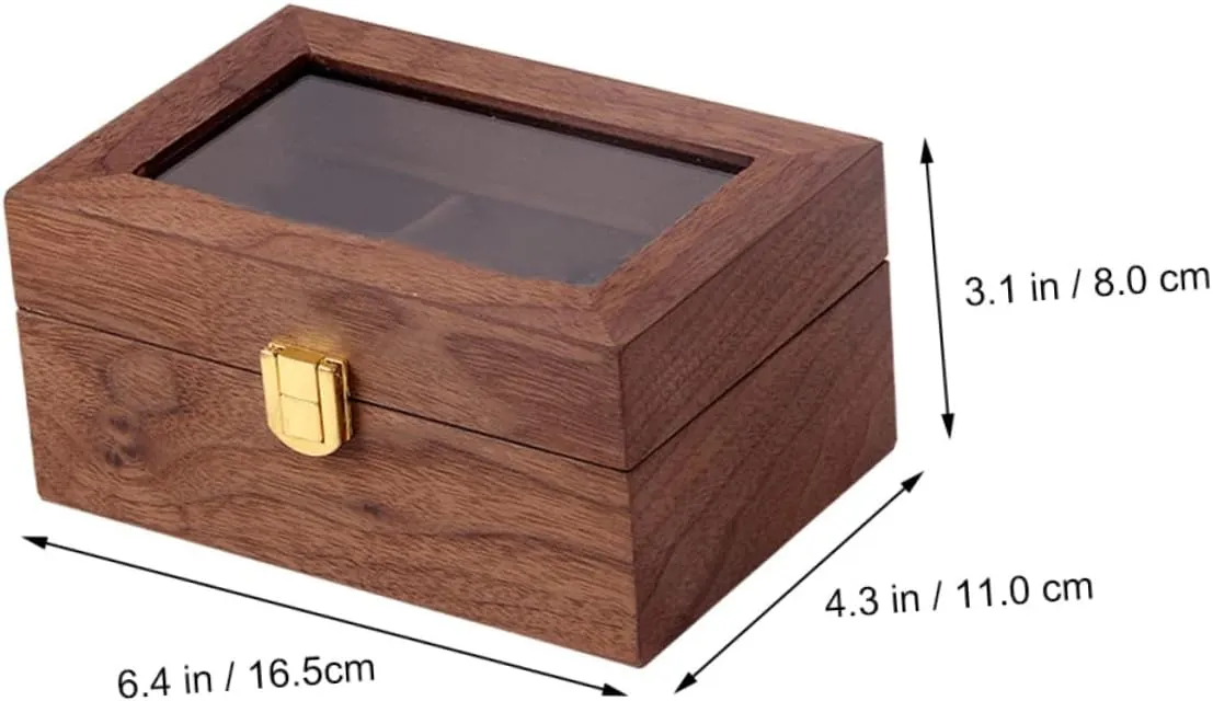 1pc Watch Storage Case Organizer Transparent Window High-end Display Box for Watches Stylish Retro Design for Storage