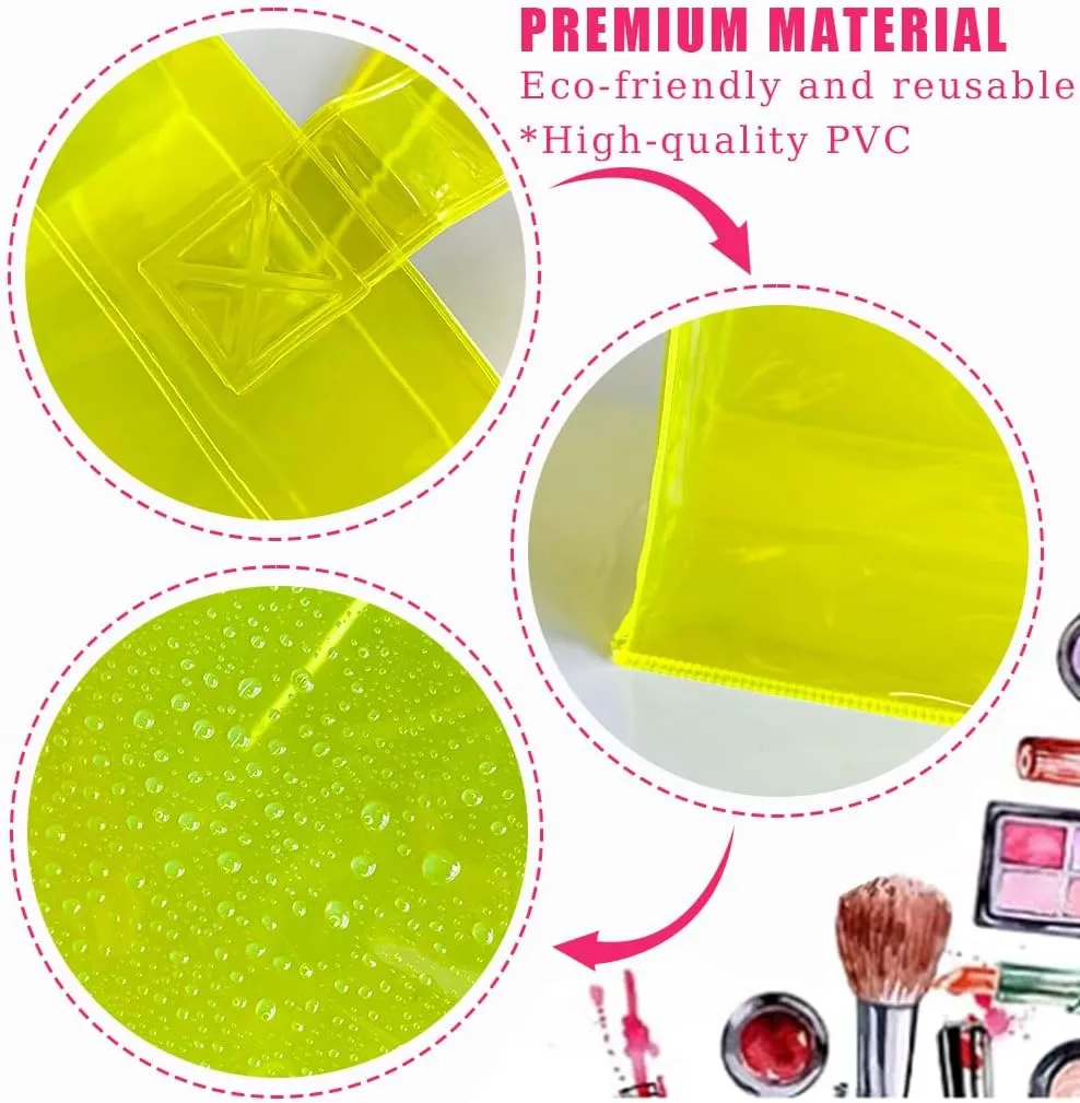 1pcs Waterproof Large Transparent Pvc Shopping Clear Tote Bag with Handles Clear Tote Bags for Work Beach，Sports