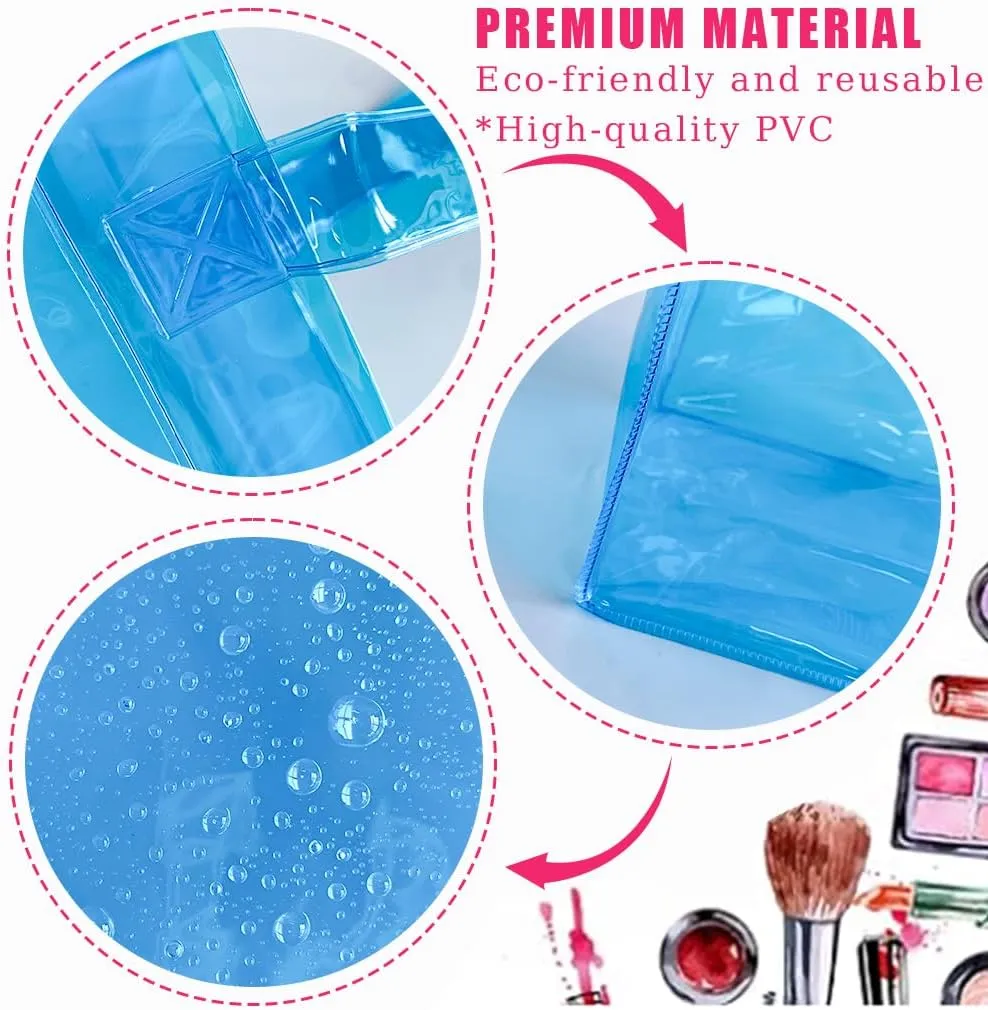 1pcs Waterproof Large Transparent Pvc Shopping Clear Tote Bag with Handles Clear Tote Bags for Work Beach，Sports