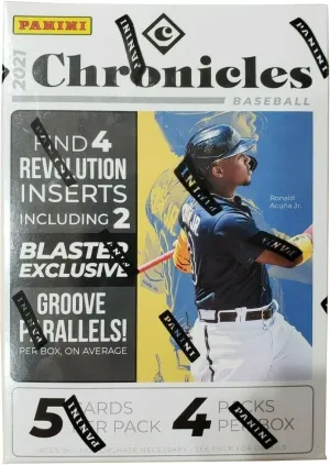 2021 Panini Chronicles Baseball 4-Pack Blaster Box Factory Sealed (Exclusive Groove Parallels)