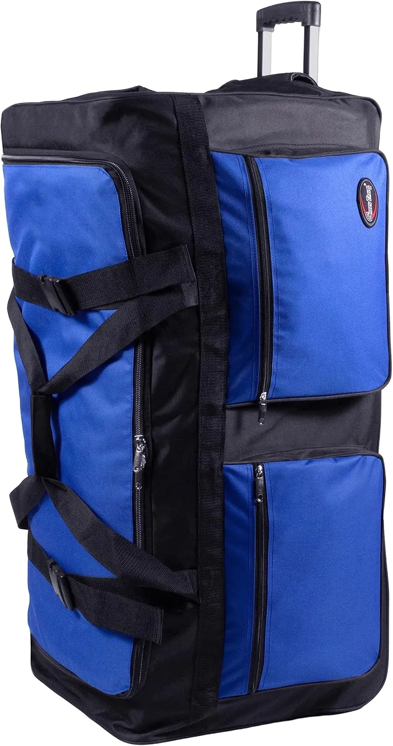 20"/30"/36"/40" Rolling Duffle Bag Travel Wheeled Luggage Suitcase (Blue, 30-inch)