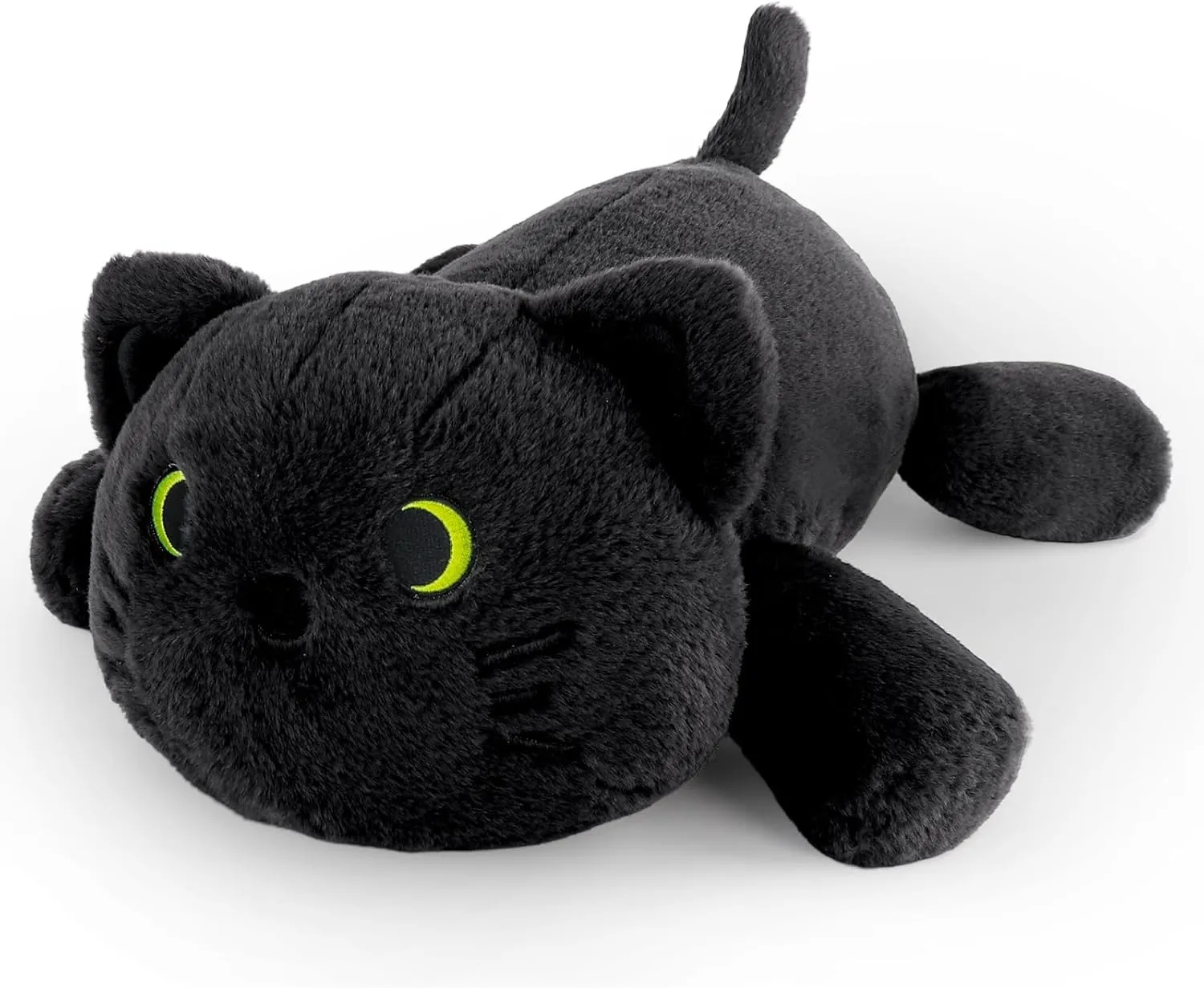 22 inch 4 lbs Big Weighted Stuffed Animal Black Cat Throw Pillow Soft Body Doll Cute Giant Weighted Cat Plush Toy Gift for Kids Girls Boys Birthday Valentines