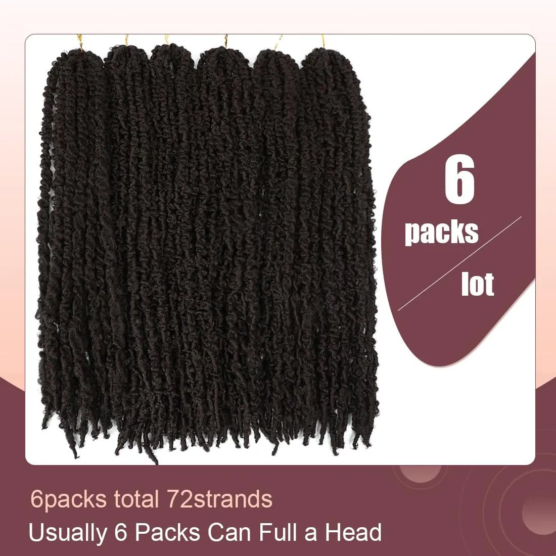 24 inch Butterfly Locs Crochet Hair Distressed Faux Locs Pre Looped Crochet Hair for Black Women 6 Packs Long Butterfly Soft Locs Hair Extension(24inch,#4)