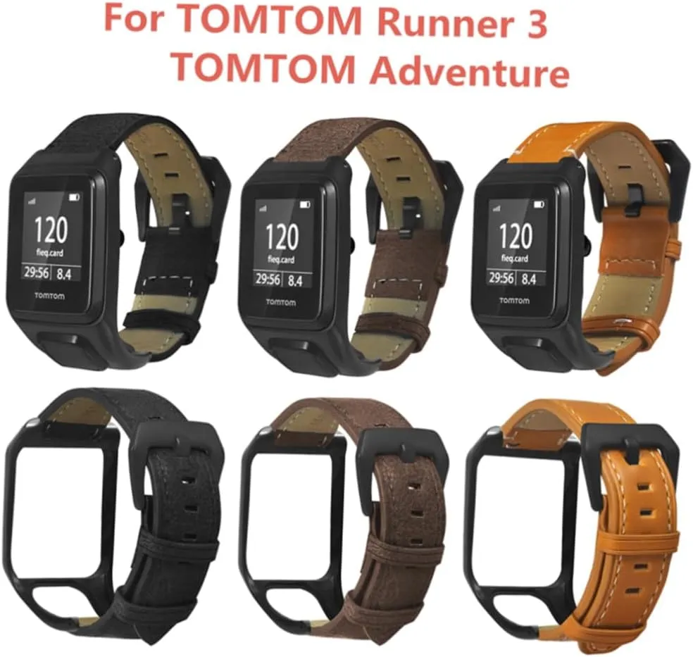 2pcs Replacement Bracelets Leather Sports Band Watch Steel Belt Coffee Women for Stainless