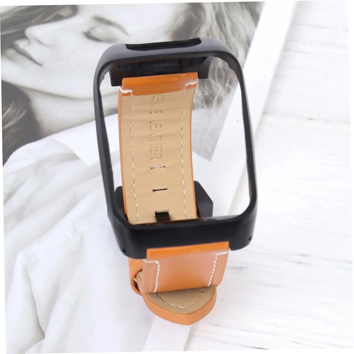 2pcs Replacement Bracelets Leather Sports Band Watch Steel Belt Coffee Women for Stainless