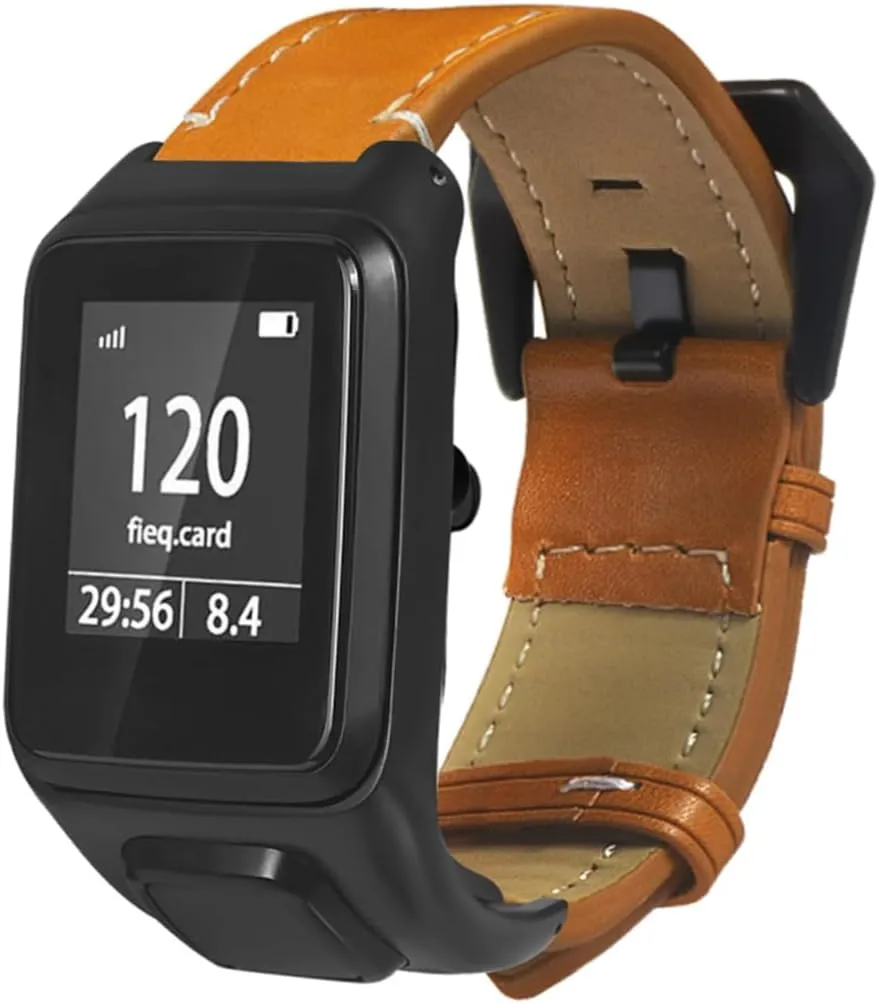 2pcs Replacement Bracelets Leather Sports Band Watch Steel Belt Coffee Women for Stainless