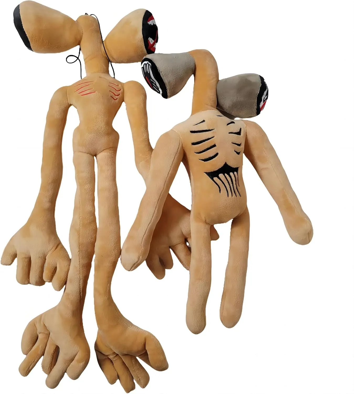 2PCS Siren Head Plush Toys Limbs Movable Double-Head Horror Plush Toys Cartoon Cat Cartoon Dog Halloween Christmas Horror for Home Party Gift Birthday Gift (Brown)