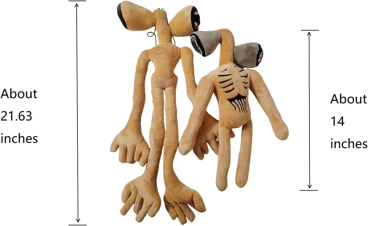 2PCS Siren Head Plush Toys Limbs Movable Double-Head Horror Plush Toys Cartoon Cat Cartoon Dog Halloween Christmas Horror for Home Party Gift Birthday Gift (Brown)