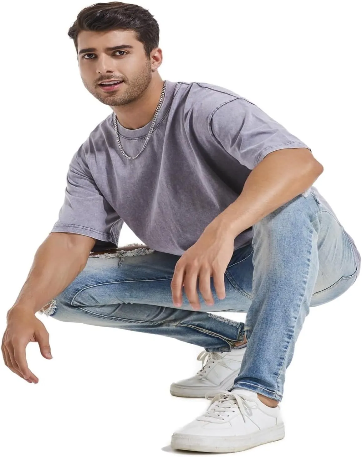 3 Pack Mens Casual T Shirts Short Sleeve Crewneck Loose Fit Summer Stylish Tops Vintage Big Tall Solid Tee Shirts
