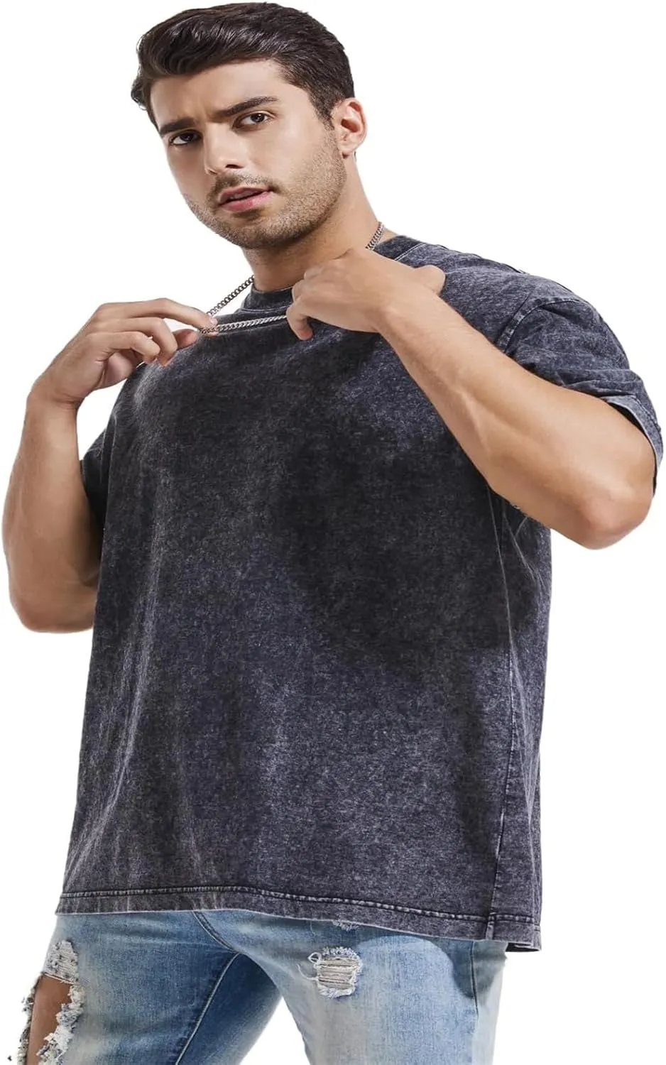 3 Pack Mens Casual T Shirts Short Sleeve Crewneck Loose Fit Summer Stylish Tops Vintage Big Tall Solid Tee Shirts