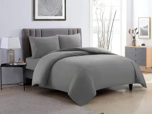 3 Piece California King Duvet Cover and 2 Pillows with Zipper Closure Grey Comforter Cover California King 98"x104"