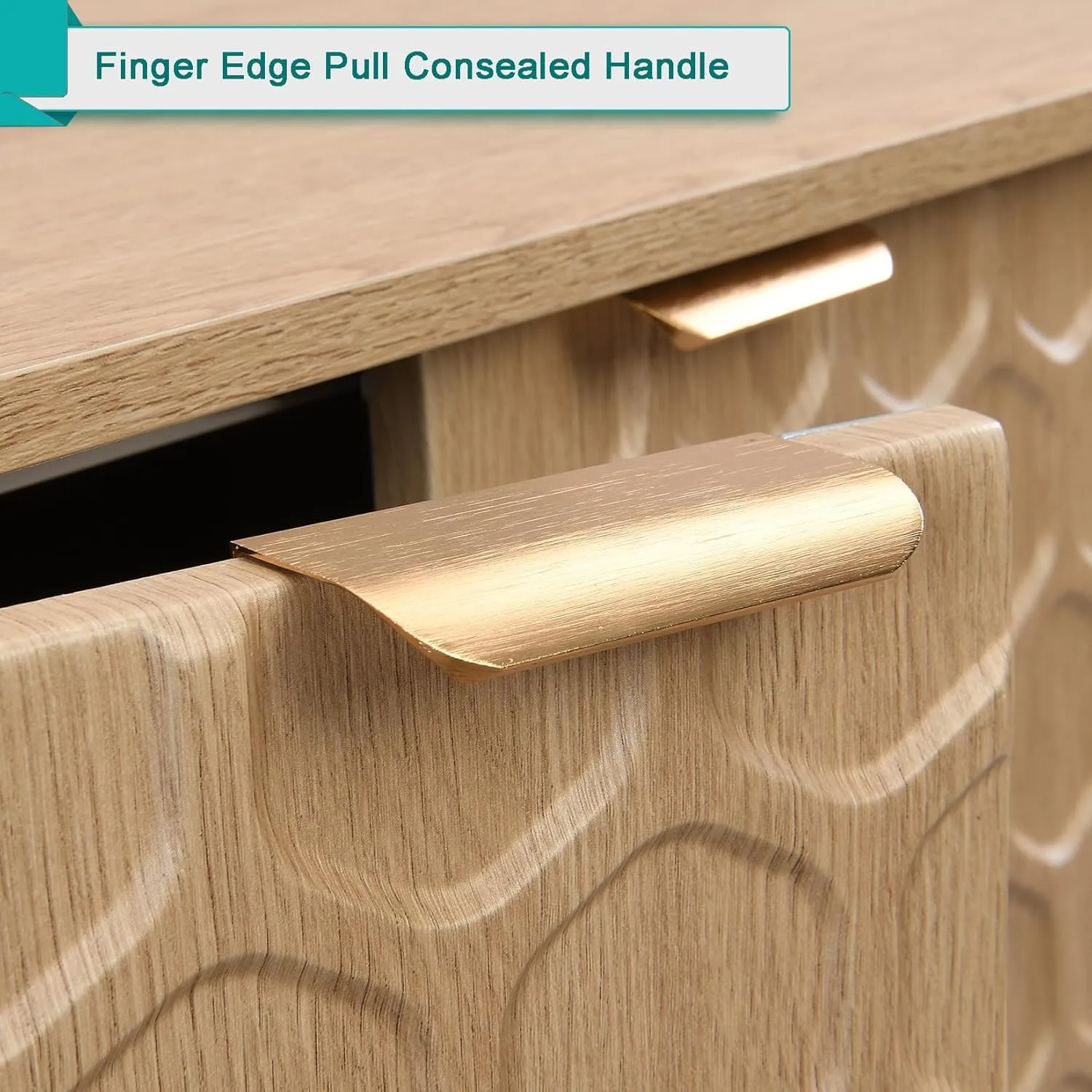 31.5” Fluted Sideboard Buffet Storage Cabinet with LED Lights, Modern Accent Cabinet Natural, 2 Doors Kitchen Credenza for Living Room with Adjustable Shelf