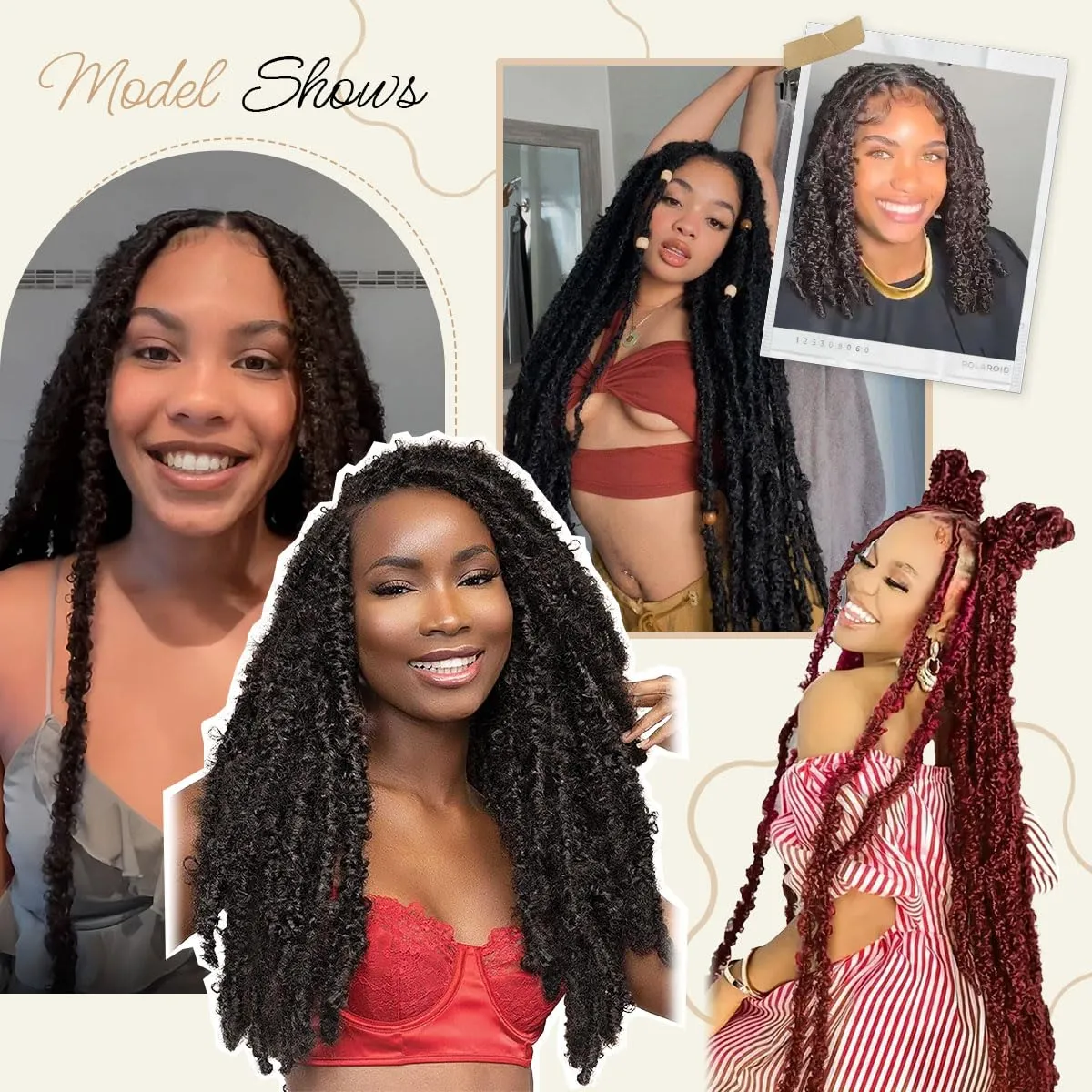 36 Inch Distressed Butterfly Locs Crochet Hair, 8 Packs Pre Looped Thick Distressed Locs Crochet Hair Long Black Butterfly Jumbo Loc Light Weight Soft Faux Locs(36Inch - 8Pack, 1B)