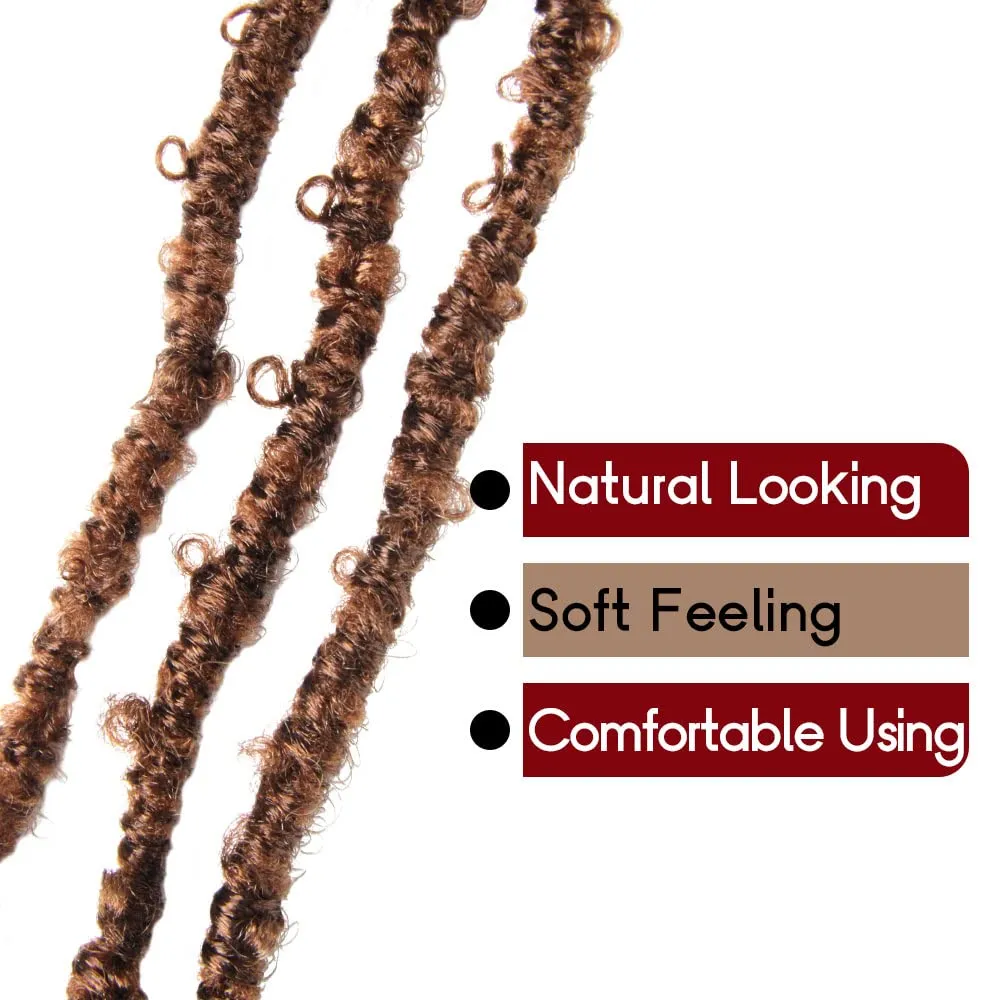 36 Inch Light Weight Butterfly Locs Crochet Hair 6 Packs Long Distressed Butterfly Faux Locs Crochet Hair, 30#