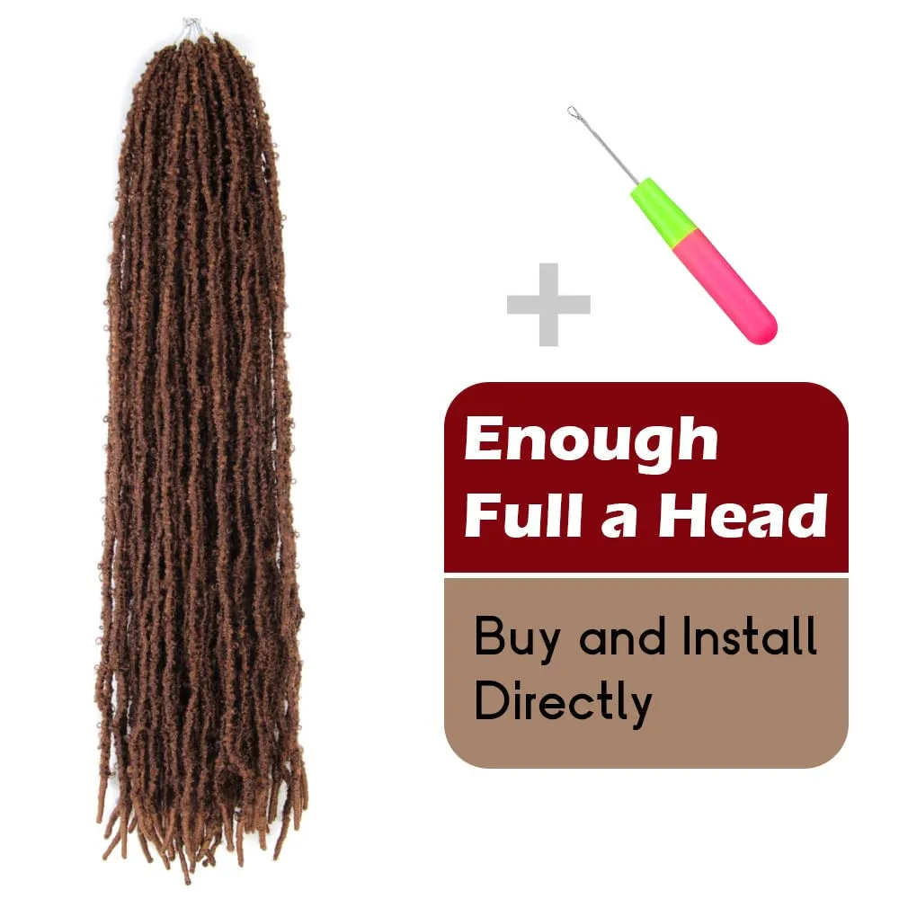 36 Inch Light Weight Butterfly Locs Crochet Hair 6 Packs Long Distressed Butterfly Faux Locs Crochet Hair, 30#