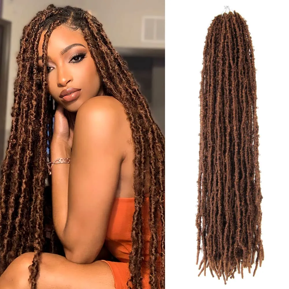 36 Inch Light Weight Butterfly Locs Crochet Hair 6 Packs Long Distressed Butterfly Faux Locs Crochet Hair, 30#