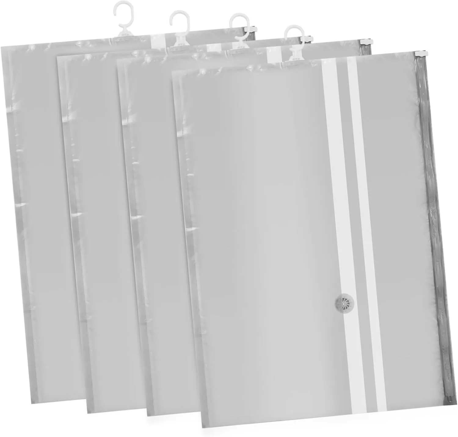 4-pack Space-saving Hanging Storage Bags Vacuum Sealed Compression Bags for Clothes Coats Jackets Seasonal Wear