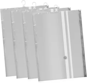 4-pack Space-saving Hanging Storage Bags Vacuum Sealed Compression Bags for Clothes Coats Jackets Seasonal Wear