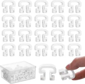 50 Pcs or 100Pcs Locking Soccer Goal Net Clips with Storage Box - Durable Plastic Football Net Fasteners, Universal Fit for Most Goals, Training & Replacement Accessories (White)