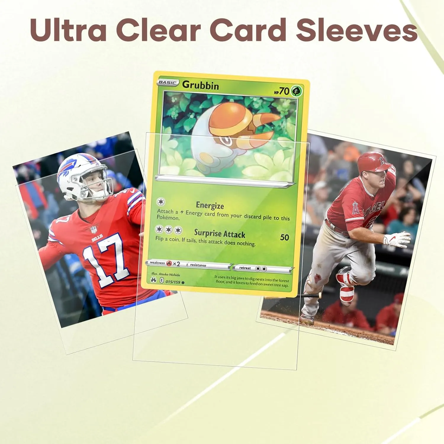 5000 Counts Card Sleeves, Clear Penny Sleeves for Trading Cards, Baseball Card Sleeves, Soft Trading Cards Sleeve Fit for MTG, TCG, Baseball Cards, Football Cards, Game Cards