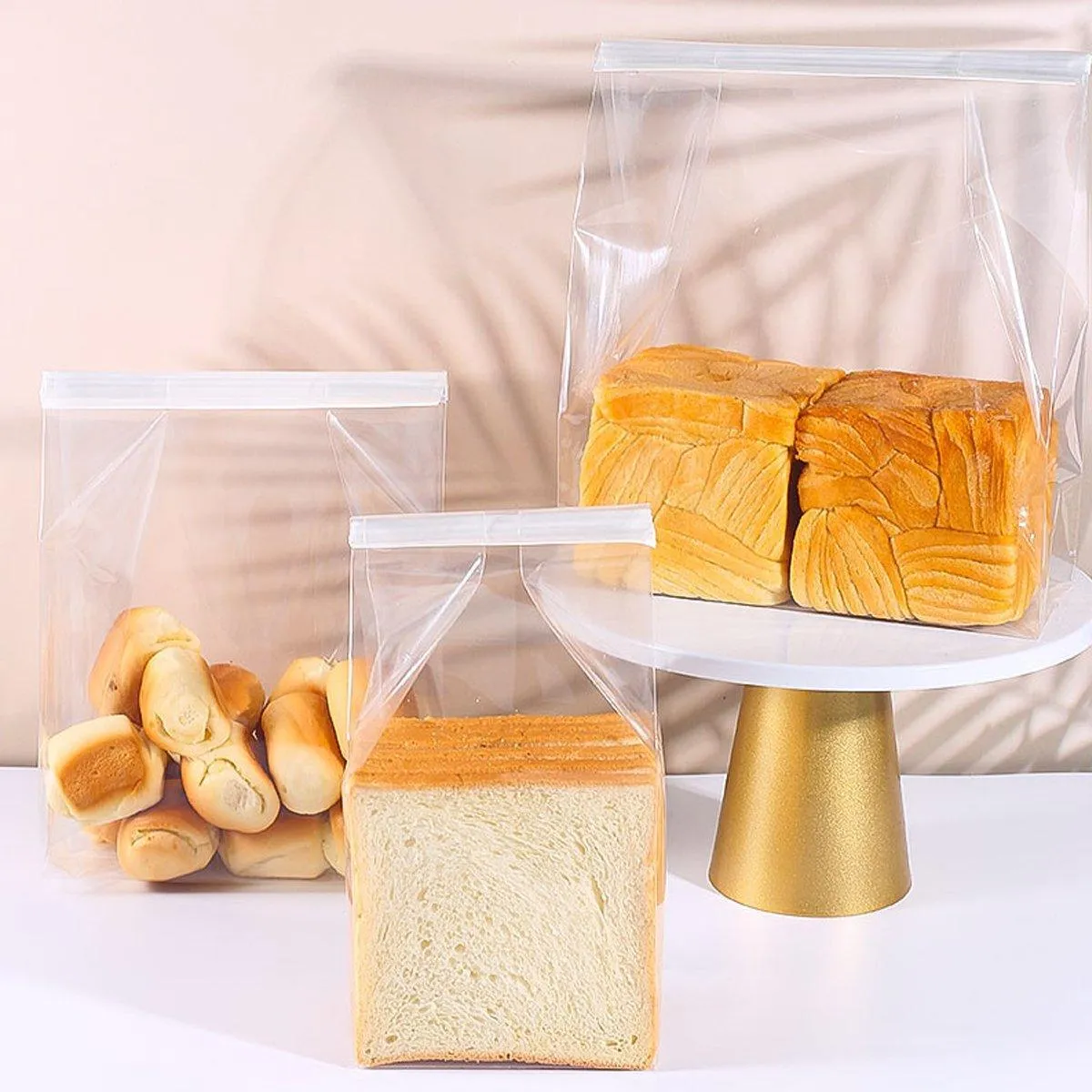 50pcs Resealable Clear Bread Toast Bags Food Storage Airtight Packaging
