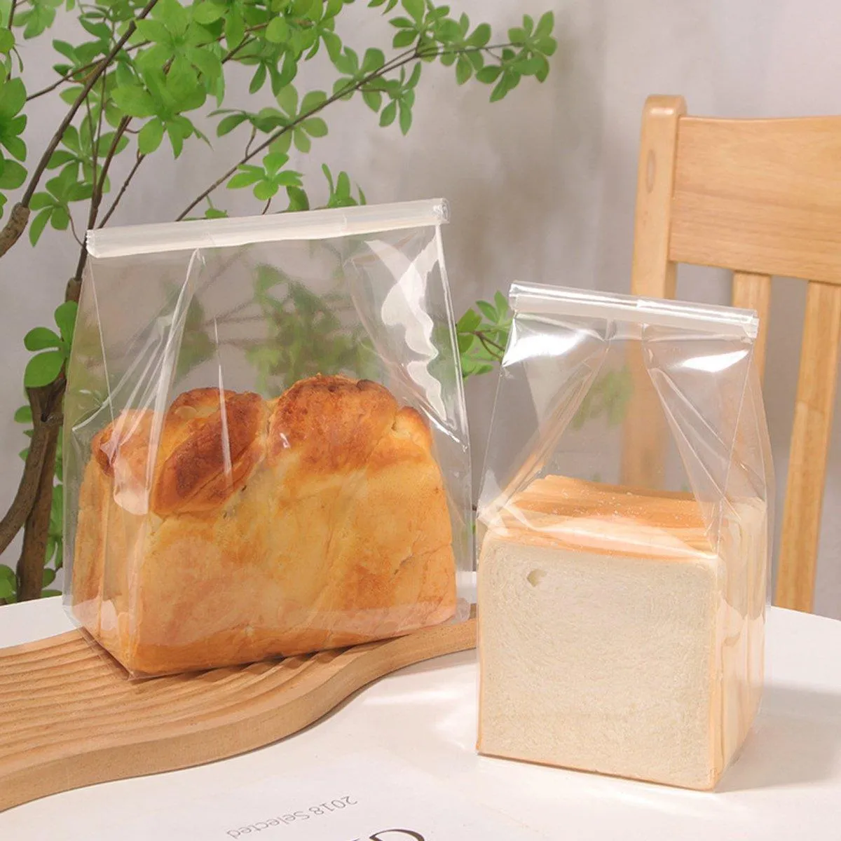 50pcs Resealable Clear Bread Toast Bags Food Storage Airtight Packaging